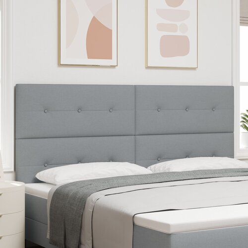 VidaXL LED vzglavnik Svetlo siva 100 cm Tkanina Slike