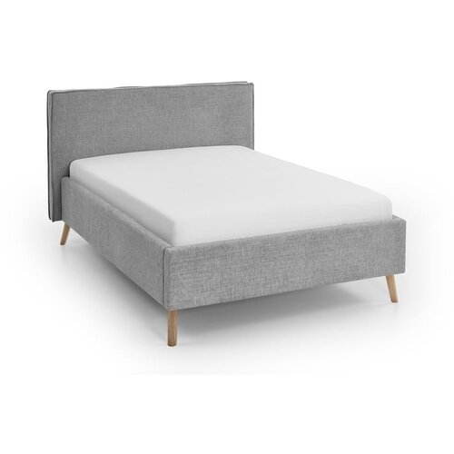 Meise Möbel Svijetlo sivi tapecirani bračni krevet s prostorom za odlaganje s podnicom 140x200 cm Riva – Cijene