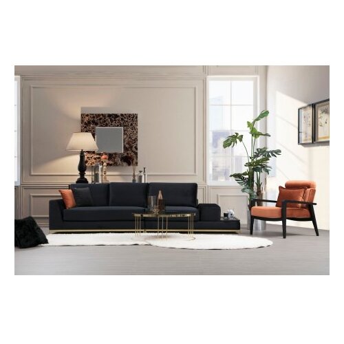 Atelier Del Sofa sofa line with side table black Cene