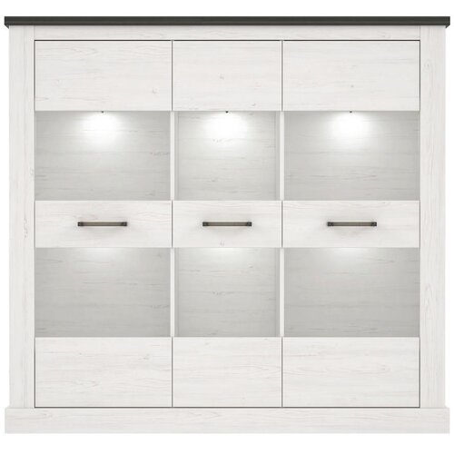 Premium Living Vitrina Montreal, Bela, Barva Pinije Slike