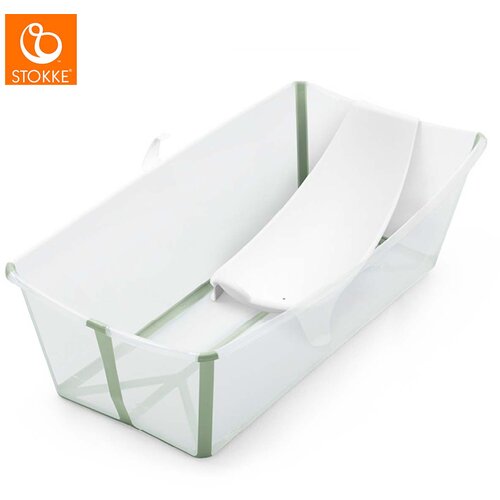 Stokke kad Flexi bath X-large Bundle z oporo za novorojenčka transparent green Cene