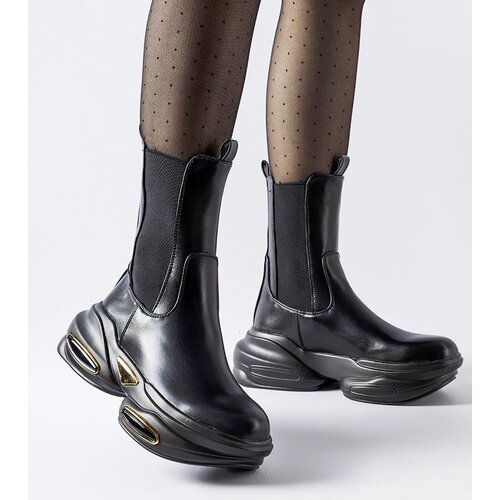 Gemre Black slip-on chunky ankle boots Sant'Egidio Cene