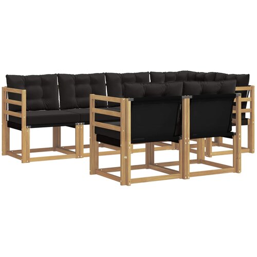 vidaXL Zunanja garnitura za sedenje z blazino 7 pcs Bela in črna, (5000270087) Cene