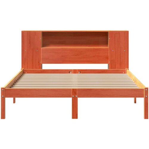 VidaXL Krevet s regalom za knjige bez madraca 135 x 190 cm od borovine Slike