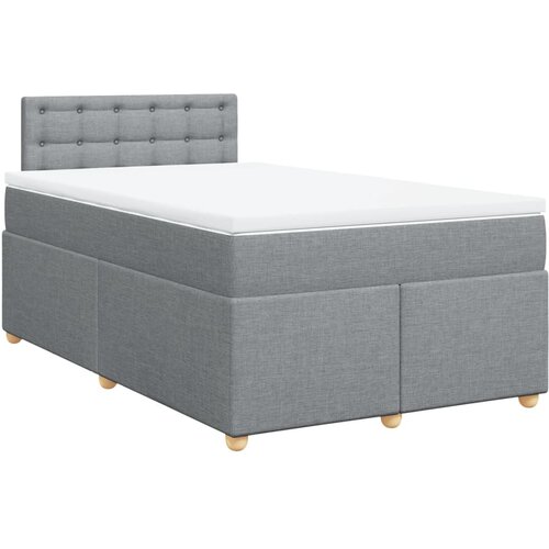 vidaXL Boxspring postelja z vzmetnico svetlo siva 120x190 cm blago, (21304756) Cene