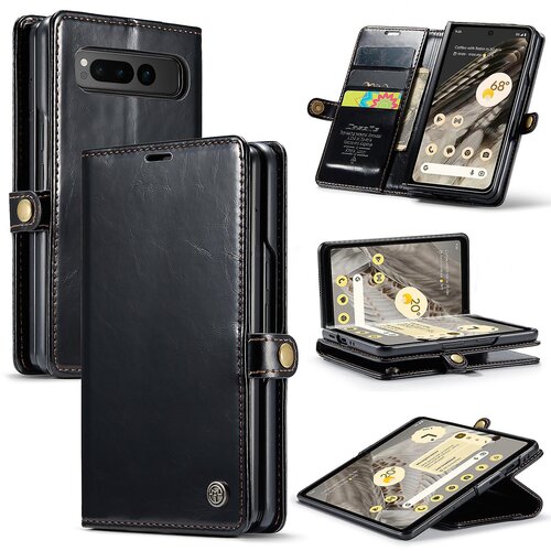 INORCO Waxy Crazy Horse PU ovitek za telefon Google Pixel Fold, ovitek za telefon Wallet s stojalom, (22033021) Slike