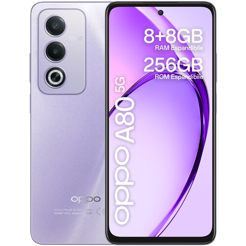 Oppo A80 5G dvojna sim 8GB/256GB (vijolična) pametni telefon, (21510946) Slike