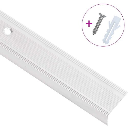  Rubnjaci za stepenice L-oblik 15 kom aluminijski 90 cm srebrni Slike