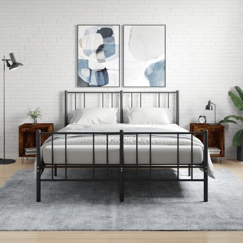  Noćni ormarići 2 kom boja hrasta 40x35x50 cm konstruirano drvo Slike