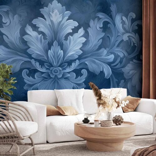  Foto tapeta - Ornament in Blue and Cool Colors Dark Blue Decoration 392x280 Samoljepljiva Cene