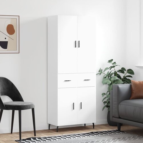  Visoka komoda bijela 69,5x34x180 cm konstruirano drvo Cijene