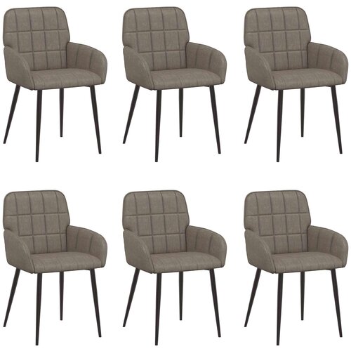 vidaXL Jedilni stoli 6 pcs Umetno usnje Siva 57 x 50 x 85 cm, (5000296862) Cene