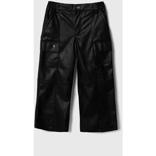 Sisley Dječje hlače boja: crna, bez uzorka