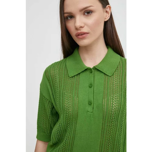 United Colors Of Benetton Pamučni pulover boja: zelena, lagani