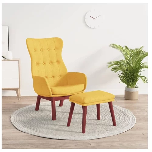  Stol za sproščanje s stolčkom za noge gorčično rumeno blago