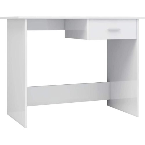  Radni stol visoki sjaj bijeli 100x50x76 cm konstruirano drvo Slike