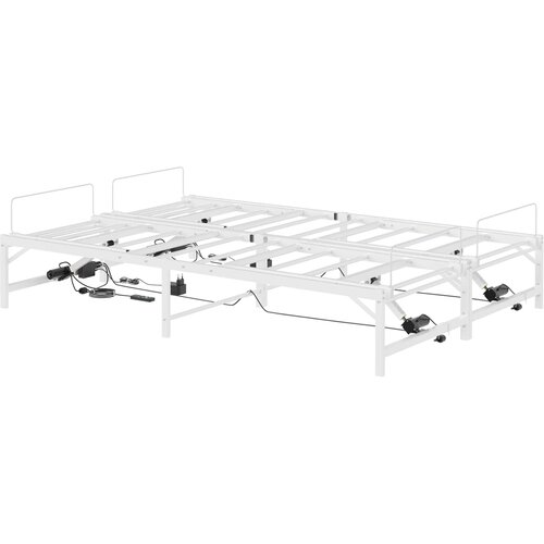 Električni podesivi okvir kreveta Bijela 120 x 190 cm Čelik Slike