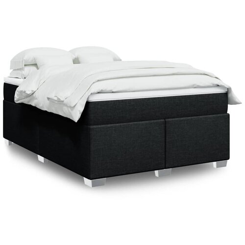 vidaXL Box spring postelja z vzmetnico črna 140x200 cm blago Cene