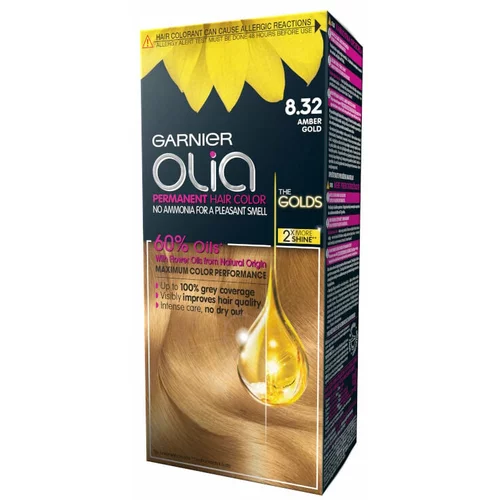 Garnier barva za lase - Olia Permanent Hair Color - 8.32 Amber Gold