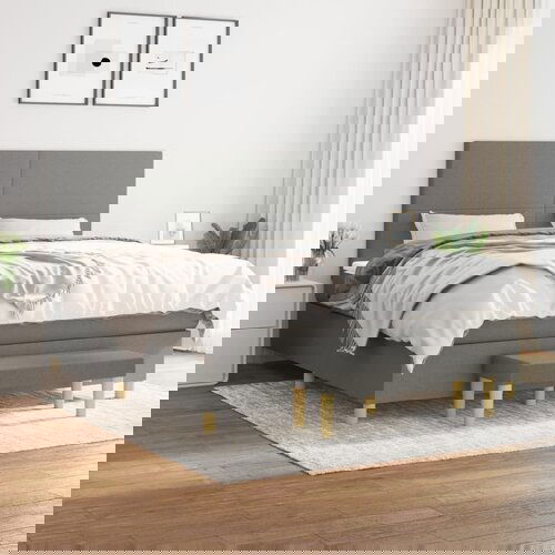 The Living Store Box spring postelja z vzmetnico temno siva 160x200 cm blago - Box Spring Postelja, (21521307) Cene
