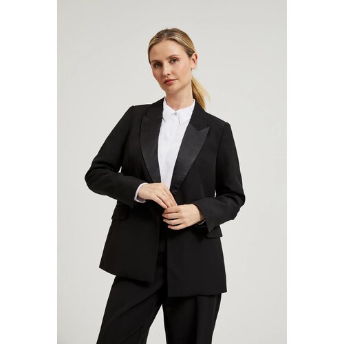 Moodo Women&amp;#039;s elegant blazer with decorative lapels - black Slike