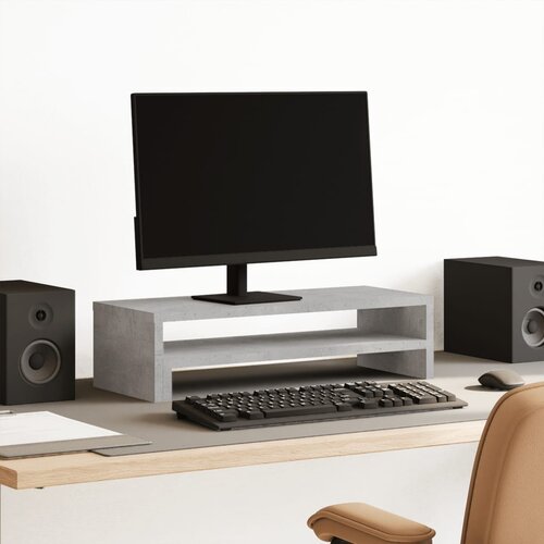 vidaXL Stalak za monitor siva boja betona 54x22x15 cm drveni Cijene