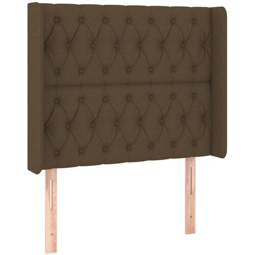 LED uzglavlje tamnosmeđe 103 x 16 x 118/128 cm od tkanine Slike