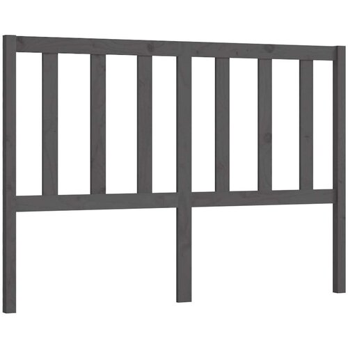  Uzglavlje za krevet sivo 126 x 4 x 100 cm od masivne borovine Slike