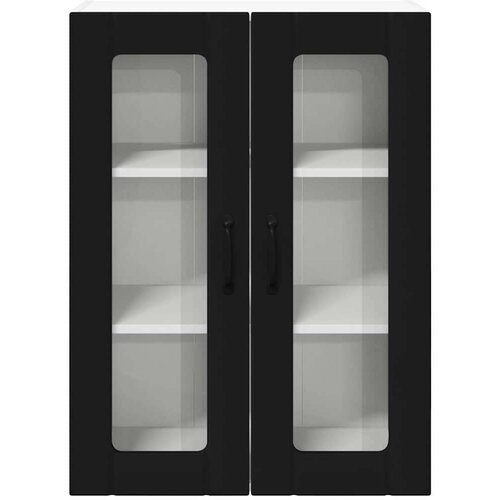 VidaXL zidni kuhinjski ormarić crna 60 x 31 x 80 cm konstruirano drvo Slike