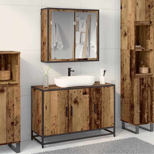 vidaXL set namještaja za kupaonicu 2 pcs staro drvo 90 x 33 x 60 cm Cene
