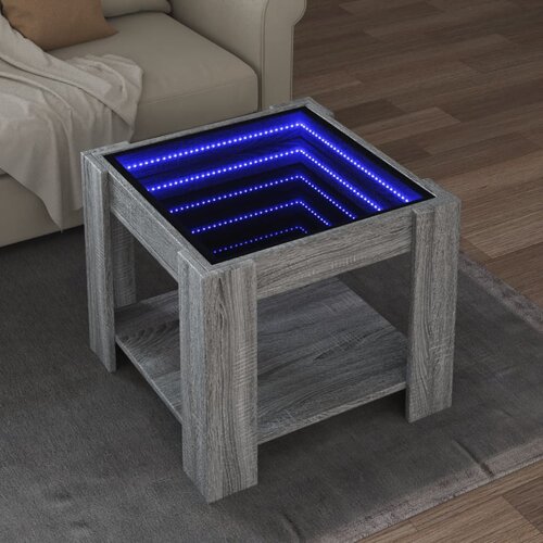 VidaXL Stolić za kavu LED boja hrasta 53x53x45 cm konstruirano drvo Slike