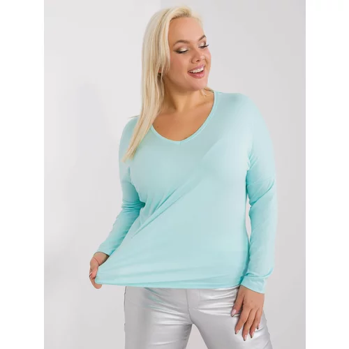 Fashion Hunters Mint smooth viscose blouse in higher size Elisa