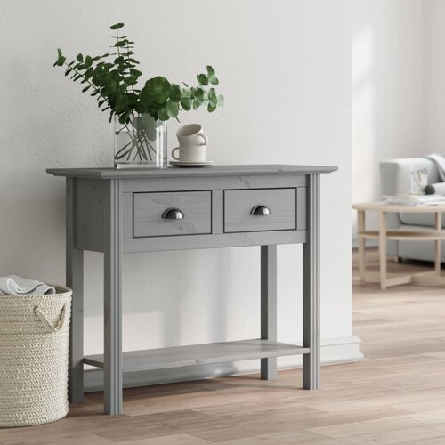 vidaXL Konzolna mizica BODO siva 90x34,5x73 cm trdna borovina Cene