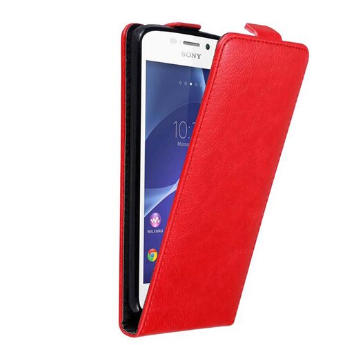 Cadorabo Ohi&scaron;je, združljivo z Sony Xperia M2 / M2 AQUA v rdeče jabolko - Za&scaron;čitni ovitek v obliki flipa z magnetnim zapiranjem, (20551980) Cene