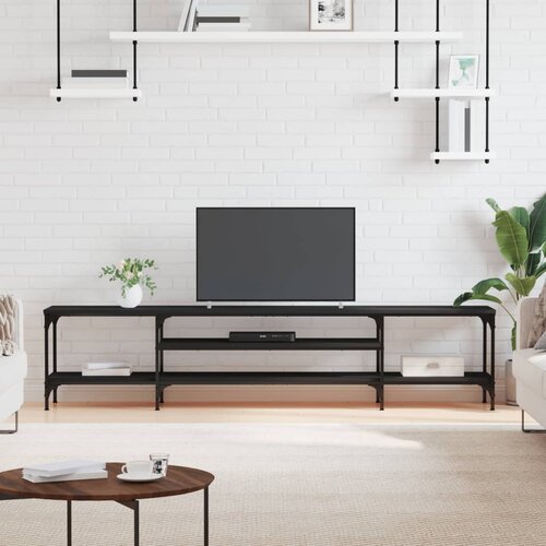 VidaXL TV omarica črna 201x35x45 cm inženirski les in železo Slike