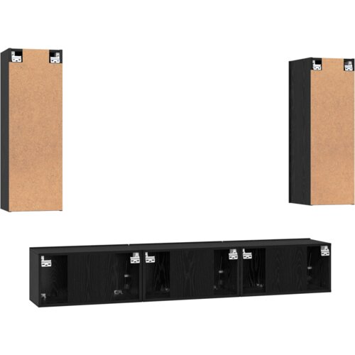 vidaXL Set TV komoda 5 pcs Crni hrast Srednja 30.5 x 30 x 90 cm Cene