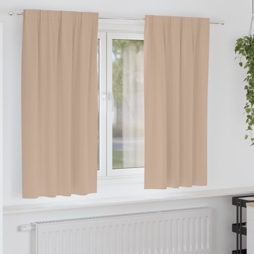 vidaXL Zavjese sa zavjesama 2 pcs Sivo-smeđa Poliester Cene