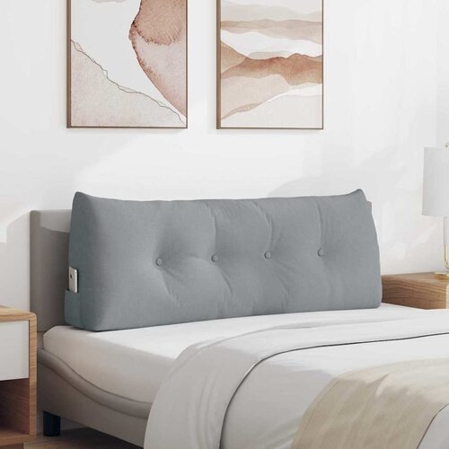 vidaXL Poglavni vzglavnik Svetlo siva 120 x 24 x 50 cm blago Cene