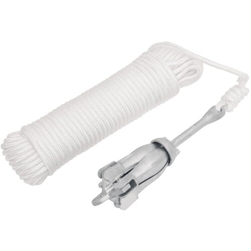 vidaXL Zložljivo sidro z vrvjo srebro 1,5 kg temprano železo Cene