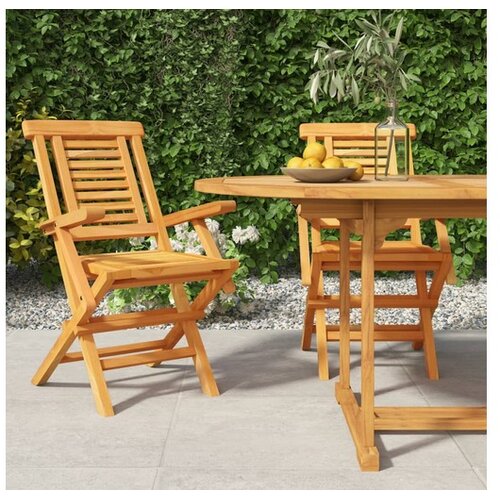  Sklopive vrtne stolice 2 kom 56x63x90 cm od masivne tikovine Cene