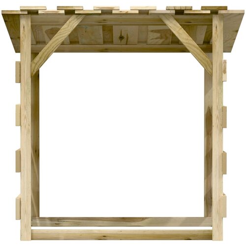 Pergole s krovom 3 kom 100 x 90 x 100 cm impregnirana borovina Slike