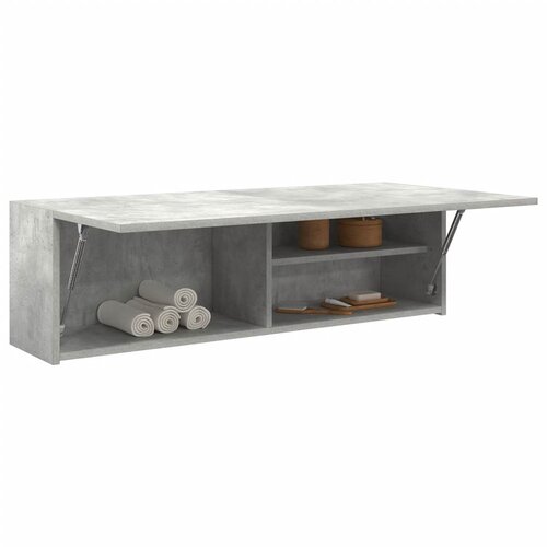 VidaXL Kopalni&amp;scaron;ka stenska omarica betonsko siv 100x25x30 cm inž. les Slike
