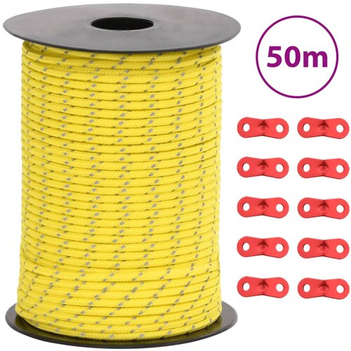 VidaXL Uže za &amp;scaron;ator s reflektirajućim prugama i ključevima 50 m 3 mm Slike