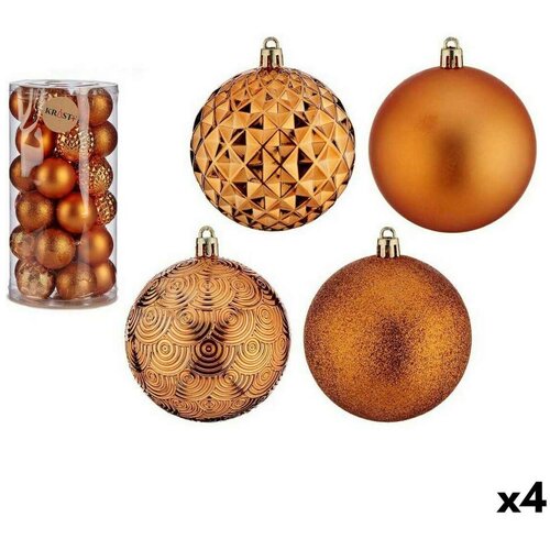  Set božićnih kuglica 8 cm Oranžna PVC (4 kom.) Slike