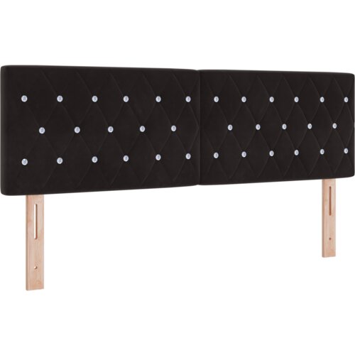  LED uzglavlje s kristalnim gumbićima Crno 72 cm Velur Slike