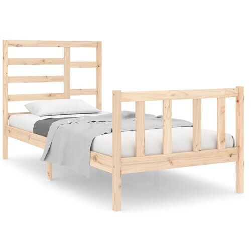 Maison Chic Posteljni okvir - Enojna postelja - Postelja za odrasle trden les 75x190 cm-J15491, (21775426) Cene