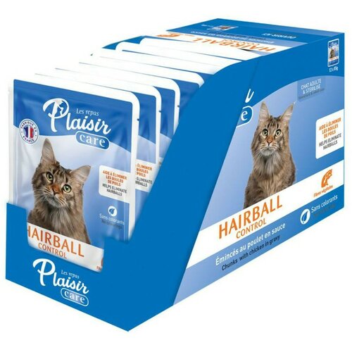 PLASIR vlažna hrana za mačke care hairball piletina u sosu 85g 12/1 Slike