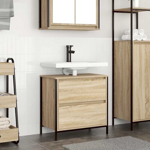 VidaXL Kupaonski ormarić za umivaonik s ladicama 90x34,5x60 cm Slike