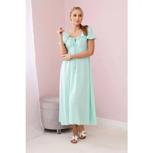 Kesi Women's dress with ties at the neckline - mint