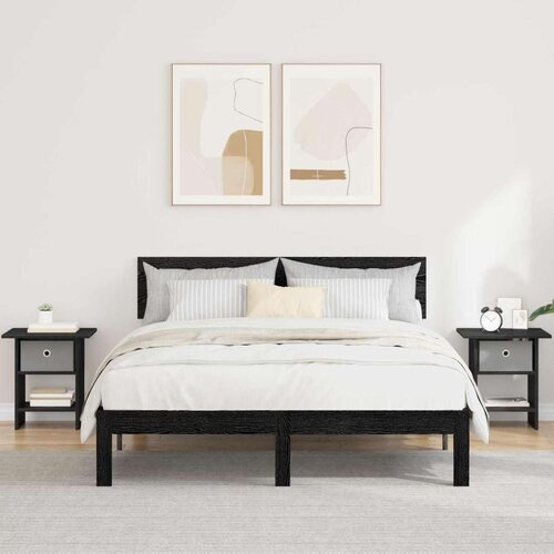  Noćni ormarić s ladicama 2 pcs Crni hrast 41 x 40 x 45 cm Cene